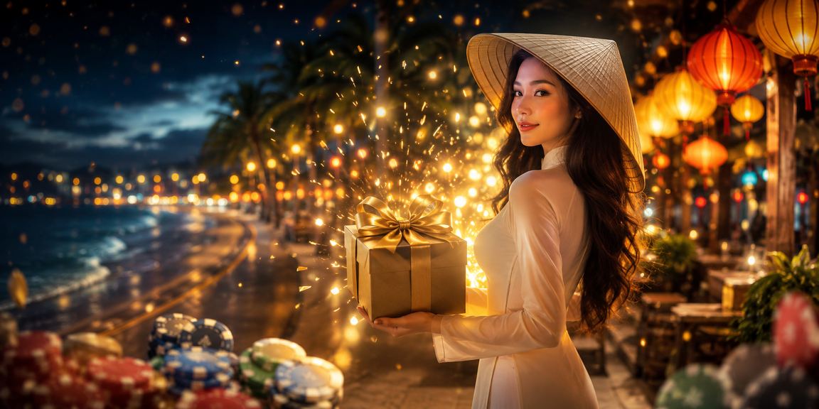 Cảnh đặt cược thể thao tại Hội An với biểu tượng nón lá truyền thống